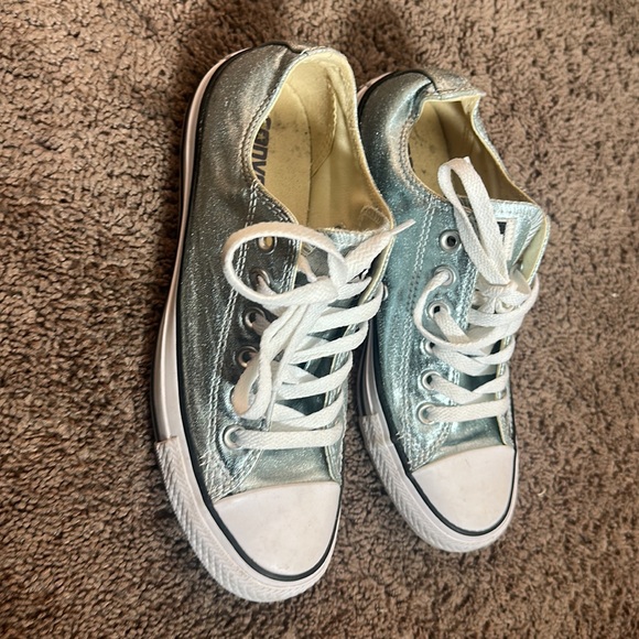 Metallic Blue Converse Shoes - Picture 2 of 4